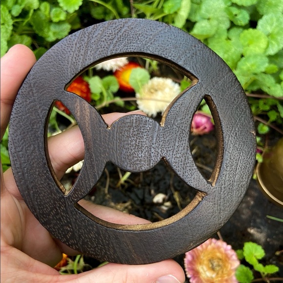 Wood Triple Goddess Altar Tile Witch Witchcraft Spellwork Occult Wiccan Magick - Picture 4 of 4